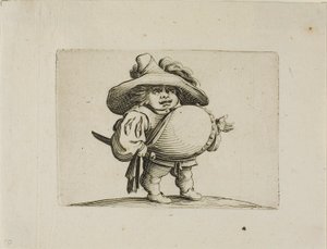 Muž s velkým břichem zdobený řadou knoflíků od Varie Figure Gobbi od Jacques Callot
