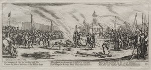 The Large Miseries of War: Spalování na hranici od Jacques Callot