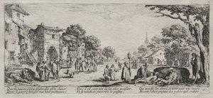Velká bída války: Žebráci a umírající od Jacques Callot