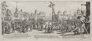 Velká bída války: Strappado od Jacques Callot