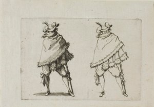 Muž zabalený do kabátu, z The Caprices od Jacques Callot