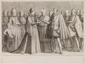 Sňatek Ferdinanda I. s Kristinou Lotrinskou, ze série „Život Ferdinanda de