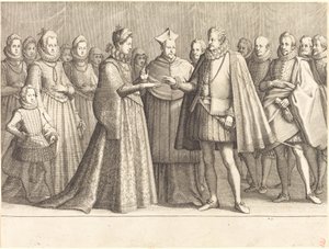 Manželství Ferdinanda a Christiny Lotrinských od Jacques Callot
