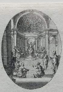 Tajemství umučení: Kristus spor s doktory. od Jacques Callot