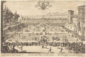 Zámecké zahrady v Nancy od Jacques Callot