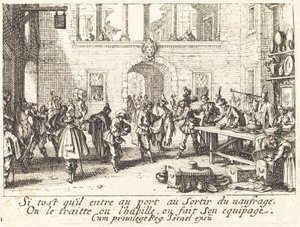Rodiče rozdávají dárky od Jacques Callot