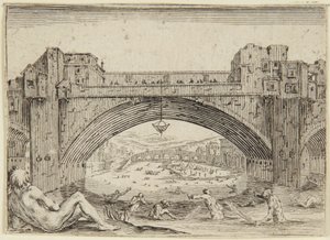 Ponte Vecchio, Florencie od Jacques Callot