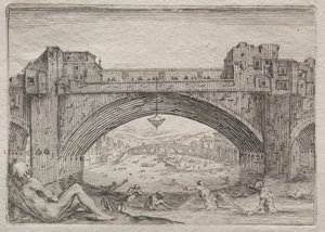 Ponte Vecchio, Florencie od Jacques Callot