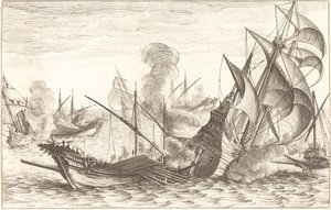 Druhá námořní bitva od Jacques Callot