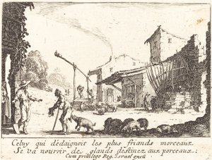The Swineherd, 1635. od Jacques Callot