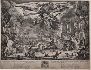 Druhá verze The Temptation of Saint Anthony, 1635. od Jacques Callot