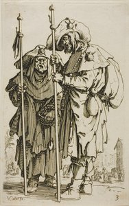 The Two Pilgrims, deska tři z The Beggars od Jacques Callot