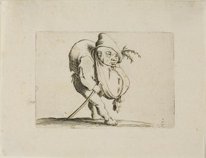 Nerovný s holí, od Varie Figure Gobbi od Jacques Callot