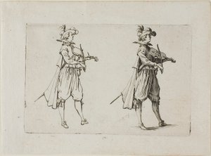 Hráč na housle z The Caprices od Jacques Callot