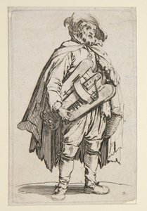 Hráč hurdisky, z The Beggars (Le Joueur de Vielle) od Jacques Callot