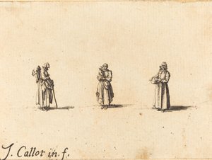 Tři ženy, jedna drží dítě od Jacques Callot