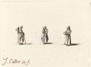 Tři ženy, jedna drží dítě od Jacques Callot