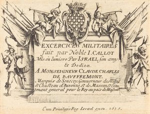 Titulní strana pro "Vojenské cvičení" od Jacques Callot
