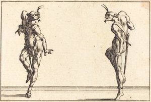 Two Pantaloons Dancing, c. 1617. od Jacques Callot