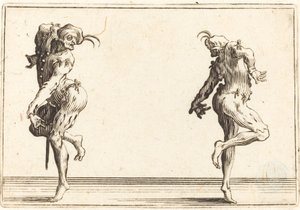 Two Pantaloons Dancing, c. 1622. od Jacques Callot