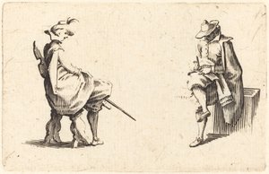 Dvě sedící postavy od Jacques Callot