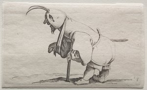 Různé shrbené figurky od Iacopo Callota (mrzák s kápí) od Jacques Callot