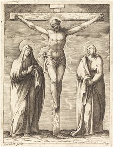 Panna a svatý Jan u paty kříže od Jacques Callot