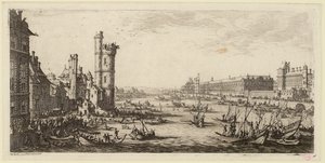 Pohled na Louvre a někdejší Porte de Nesle (IFF 667). od Jacques Callot
