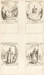 Čekání, až Panna porodí; Sv. Nemesius; Sv. Filogonius; Svatý Tomáš od Jacques Callot