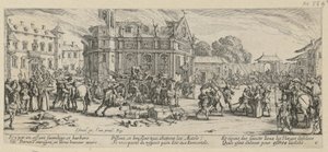 Zničení kláštera, list 6 ze série „Útrapy války“ od Jacques Callot