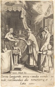 Vyléčený nemocný člověk od Jacques Callot after Giovanni Bilivert