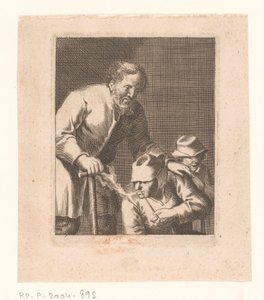 Postava s dýmkou sedící mezi mužem a dítětem od Jacques Dassonville (attributed to)