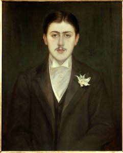 Portrét Marcela Prousta (1871-1922), francouzského spisovatele. Obraz Jacques Emile (Jacques-Emile) Blanche (1861-1942). od Jacques Emile Blanche