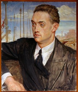 Portrét francouzského spisovatele Henri de Montherlant (1896-1972) Obraz Jacques Emile (Jacques-Emile) Blanche (1861-1942) 1924 Sun. 0,54x0,45 m Rouen, Muzeum výtvarných umění od Jacques-Emile Blanche