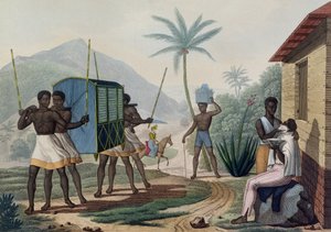 Palanquin přenášený na Ile de France, z „Voyage Autour du Monde sur les Corvettes de L
