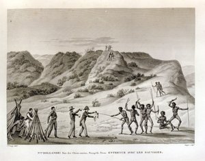 Shark Bay, Peron Peninsula, New Holland: Meeting with the Natives, z 