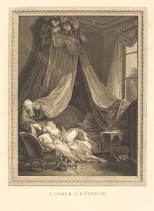 Láska na zkoušku od Jacques Firmin Beauvarlet after Pierre Antoine Baudouin