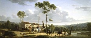 Krajina s postavami od Jacques Francois Joseph Swebach