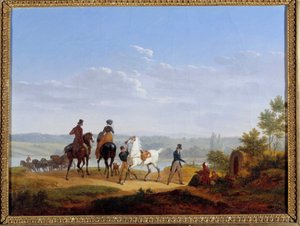 Obraz Krajina s postavami a jezdci od Jacquese Francoise Josepha Swebacha od Jacques Francois Joseph Swebach