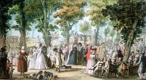 Promenáda na Boulevard du Temple, 1788 od Jacques Francois Joseph Swebach