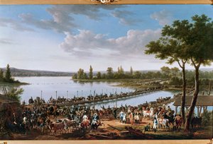 Napoleonův průjezd Dunajem před bitvou u Wagramu ... (malba na plátně) od Jacques Francois Joseph Swebach