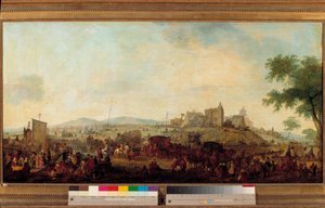 Pohled na vojenský manévrový tábor zřízený pod velením prince z Conde poblíž Saint Omer od 5. srpna do 25. září 1788 Toto je Louis V. Joseph de Bourbon-Conde (1736-1818). Obraz Jacques Francois Joseph Swebach (1769-1823) 1788 Ne od Jacques Francois Joseph Swebach