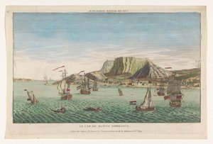 Pohled na mys Dobré naděje v Jižní Africe Cap de Bonne Esperance (název na předmětu) od Jacques Gabriel Huquier