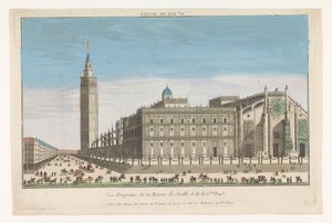 Pohled na katedrálu v Seville Gde. rue de Seville (název na objektu) od Jacques Gabriel Huquier