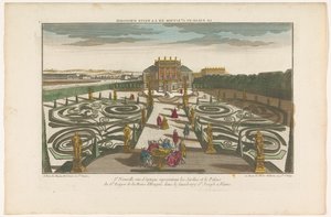 Pohled do zahrady a paláce důstojníka uherské královny na předměstí Vídně Le palais du gd ecuyer de la reine d