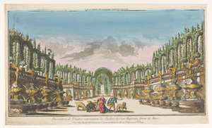 Pohled na zahradu Circe Decoration de théatre, reprezentativní les Jardins de Circe (název na objektu)