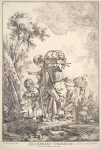 Putující děti, střední až konec 18. století. od Jacques Gabriel Huquier