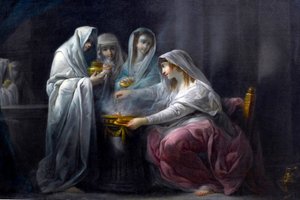 Les Vestales: detail. 19. století (olej na plátně)