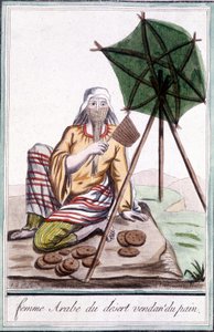 Pouštní arabská žena prodávající chléb – v “”Encyklopedie cest”” od Grasset St Sauveur, ed. 1796 od Jacques Grasset de Saint-Sauveur