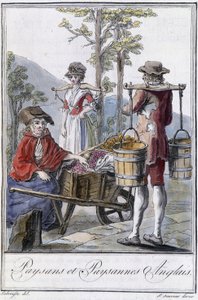 Angličtí sedláci a sedláci - v „“Encyklopedie cest”” od Grasset St Sauveur, ed. 1796
